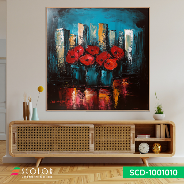 Tranh Bông hoa giữa thành phố - SCD100110