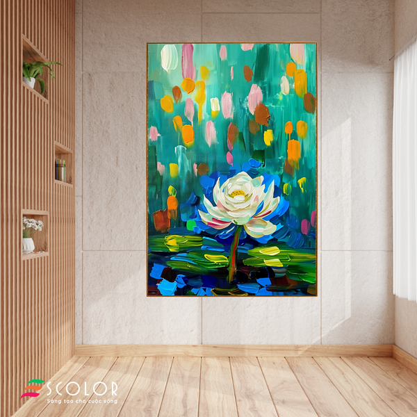 Tranh Nắng mai trên hồ sen - SC00019