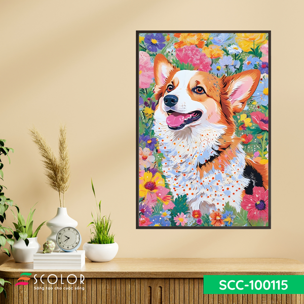 Tranh Niềm vui của Corgi - SCC100115