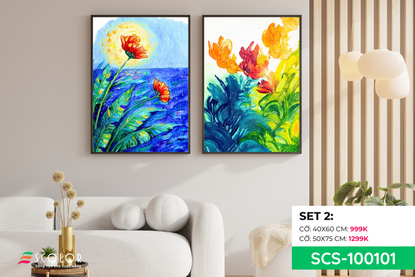 Tranh sắc biển và hoa - SCS100101
