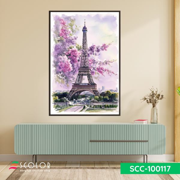 Tranh mùa xuân bên tháp Eiffel - SCC100117