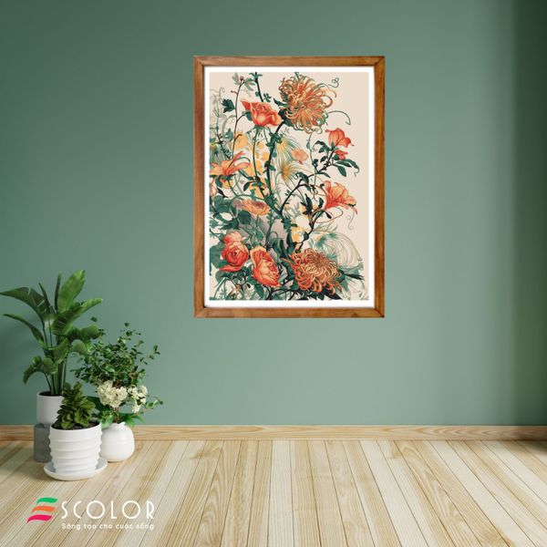Tranh Hòa quyện sắc hoa - SCG00018