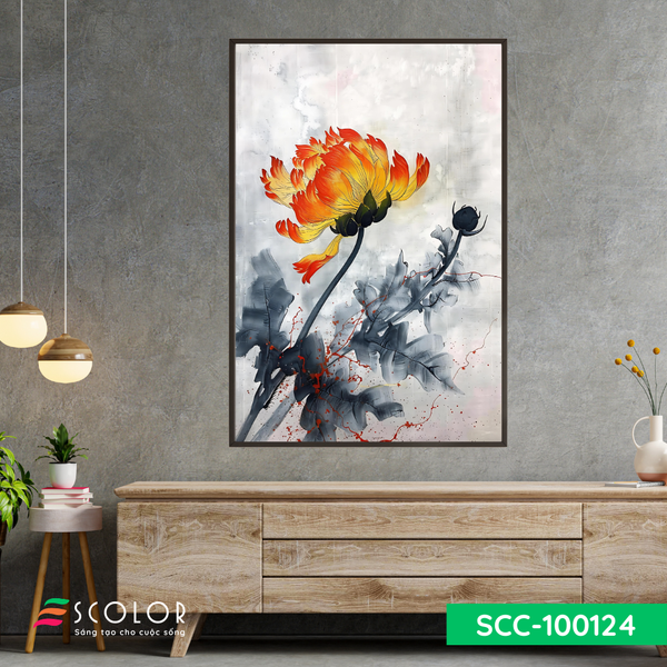Tranh bông hoa rực lửa - SCC100124