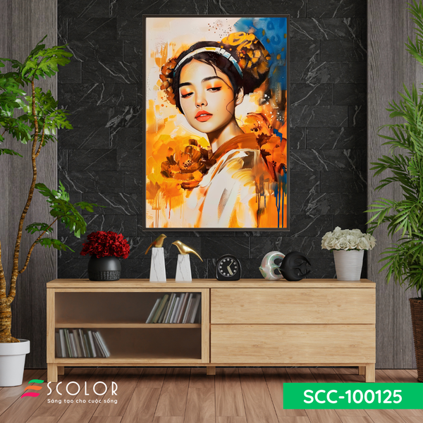 Tranh nàng thơ trong sắc vàng - SCC100125