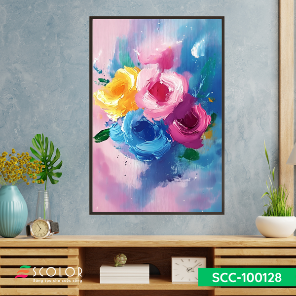Tranh bản hòa sắc của hoa - SCC100128
