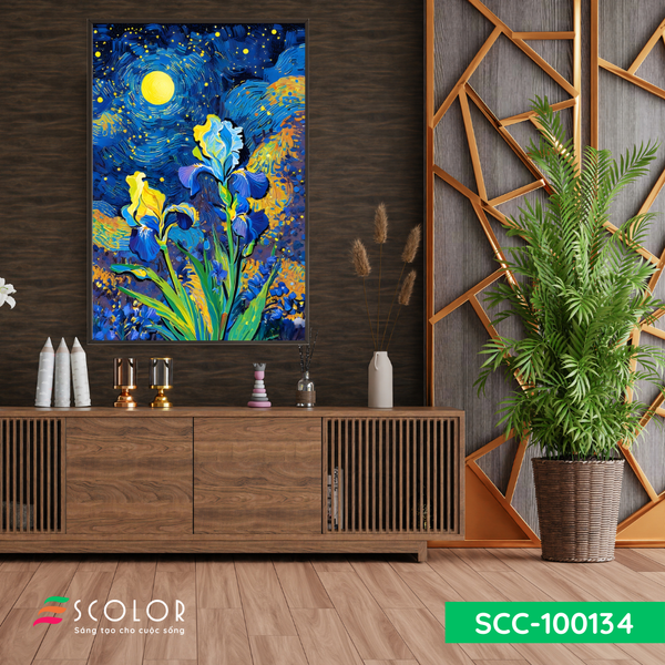 Tranh iris dưới ánh trăng - SCC100134