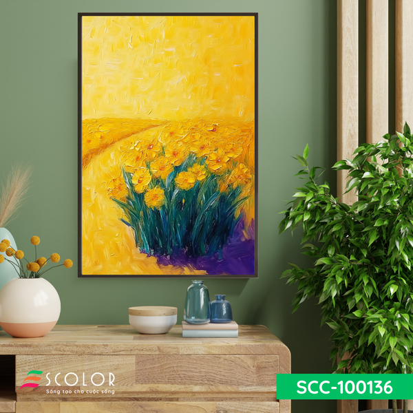 Tranh cánh đồng hoa vàng rực rỡ - SCC100136