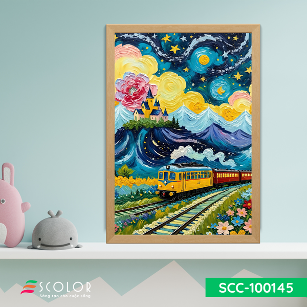 Tranh chuyến tàu đêm đến lâu đài mộng mơ - SCC100145