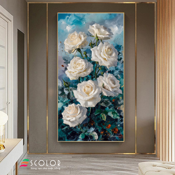 Tranh Hoa Hồng Trắng Tinh Khôi - SC00097