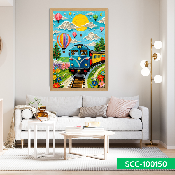 Tranh tàu và bầu trời rực rỡ - SCC100150