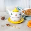 Bộ Ấm Chén Trà Họa Tiết Bướm Vàng