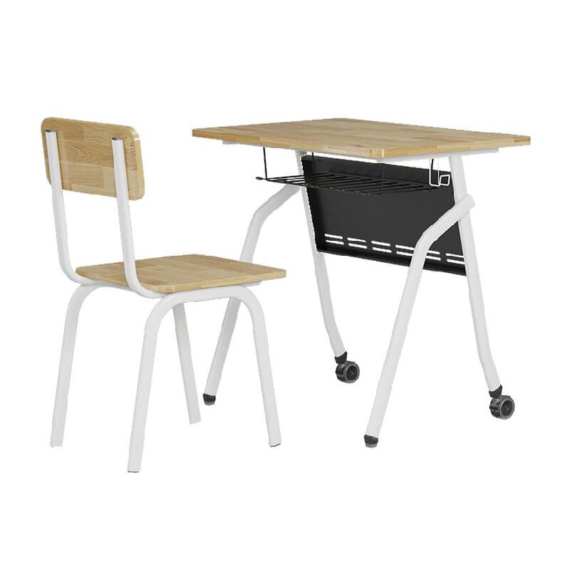 Bàn Ghế Học Sinh BHS41BG gỗ cao su bánh xe