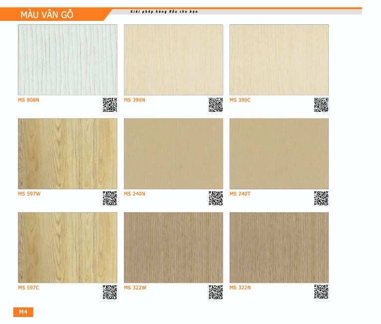 Bảng mầu gỗ Melamine