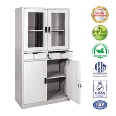 Tủ Tài Liệu 2 ngăn kéo 2 cánh kính TS03B