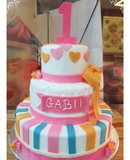Bánh fondant thôi nôi 03 tầng cho bé gái (FD72)