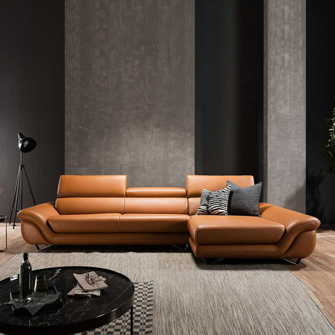 Sofa Góc Da 3 Chỗ Tựa Gật Gù