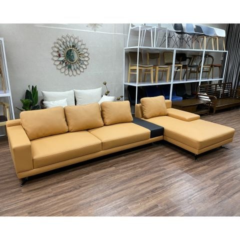 Ghế Sofa Góc L Bọc Da Phong Cách Ý