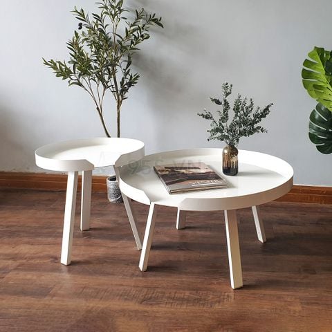 Cặp Bàn Trà Đôi Tròn Sắt Muuto