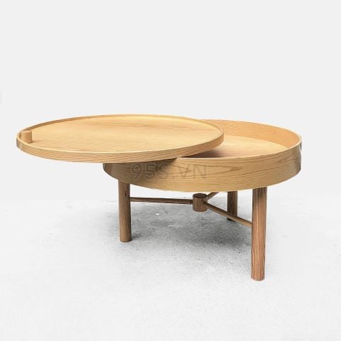 Bàn Trà Gỗ Mặt Tròn Xoay Turning Table