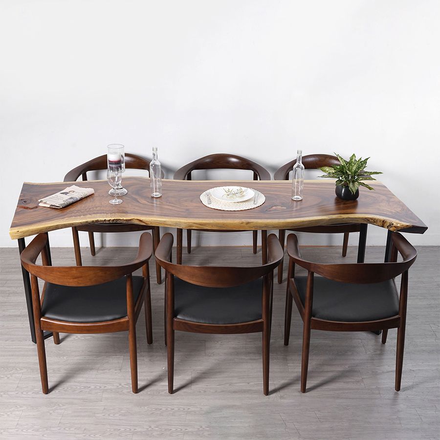 Bộ bàn ăn GỖ ME TÂY nguyên tấm 6 ghế KENNEDY