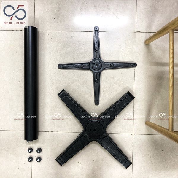 Chân bàn cafe trụ sắt đế gang chữ thập - CB4A