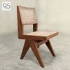 Ghế ăn cafe không tay gỗ mây V leg PIERRE JEANNERET nâu walnut