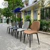 Ghế ăn cafe Nordic bọc da chân sắt