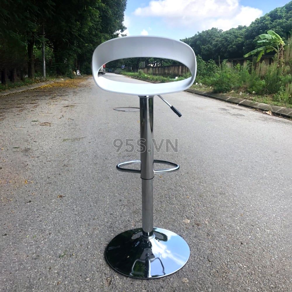 Ghế Quầy Bar Cao Thấp Mặt Nhựa Uốn Hở Lưng