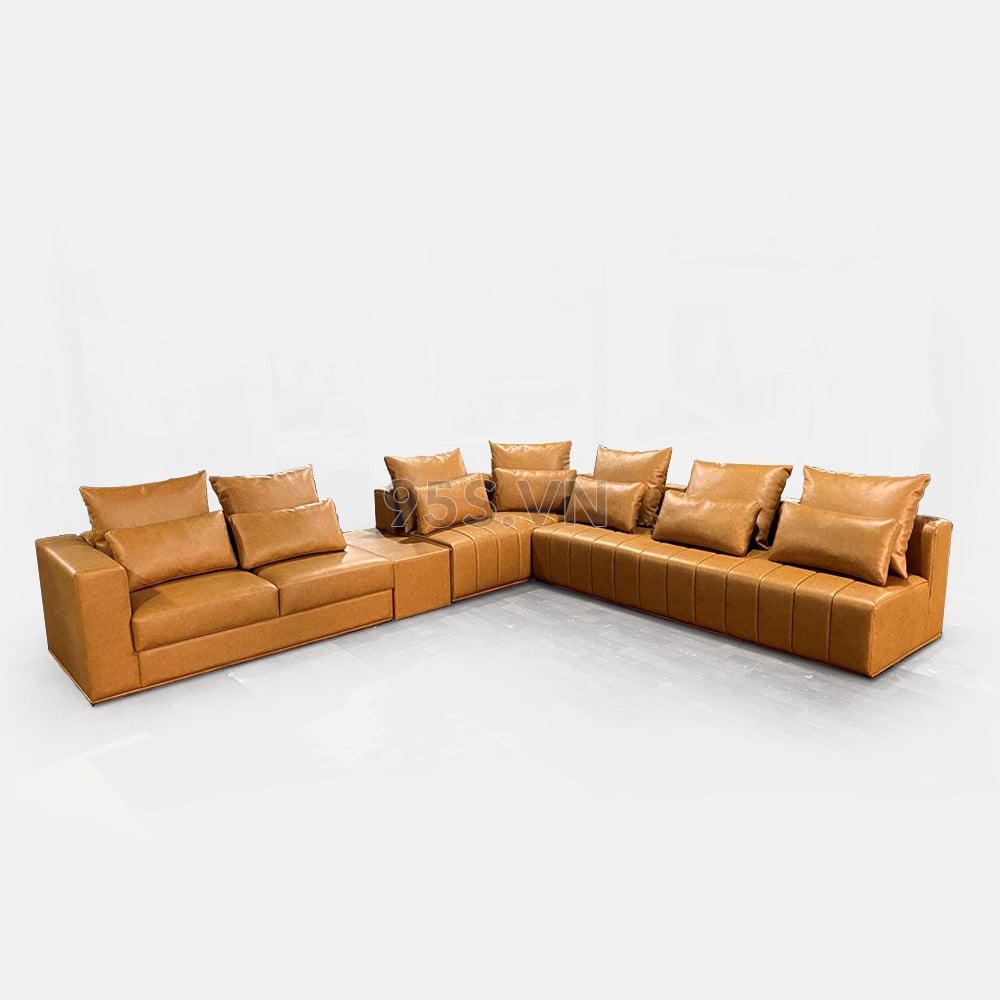 Ghế Sofa Góc Cỡ Lớn Bọc Da Phong Cách Ý