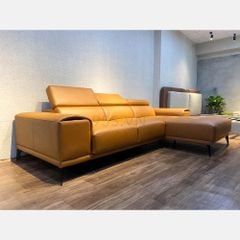 Ghế Sofa Góc L Bọc Da Tựa Gật Gù Phong Cách Ý