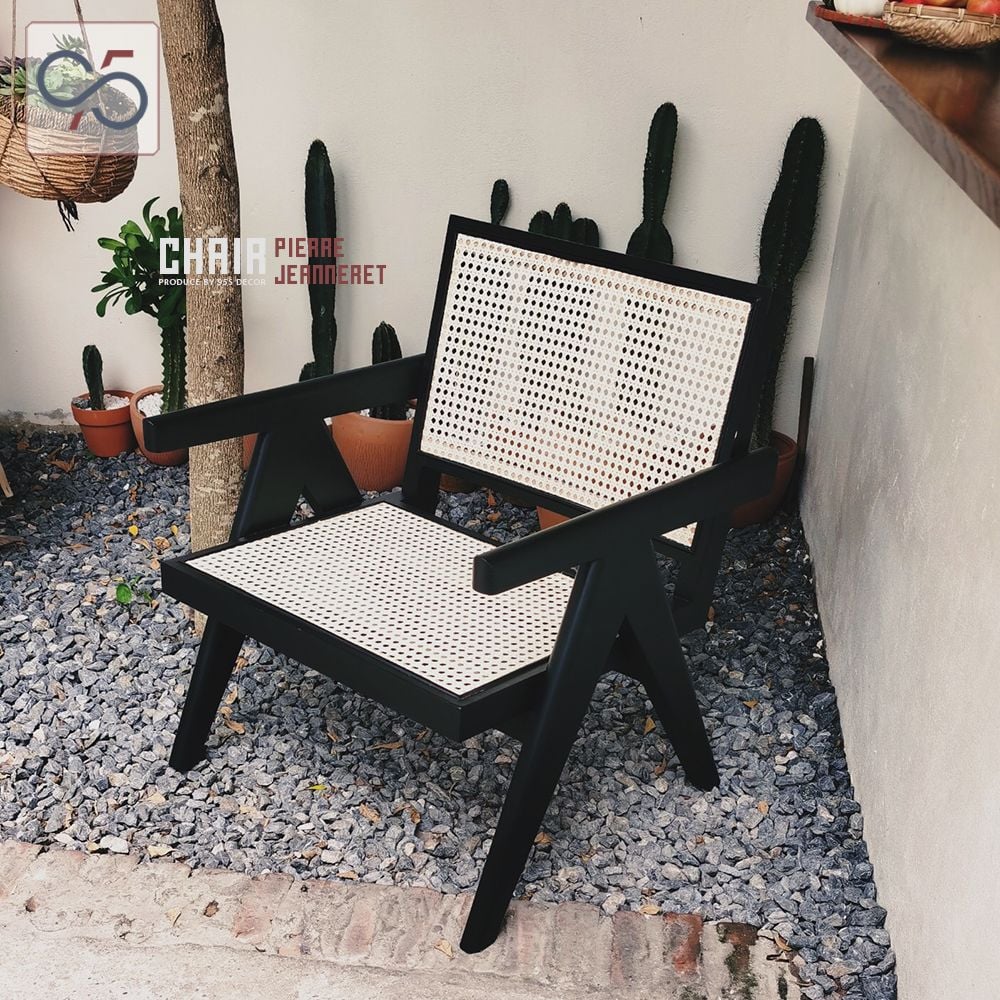 EASY ARMCHAIR - Ghế thư giãn PIERRE JEANNERET gỗ mây