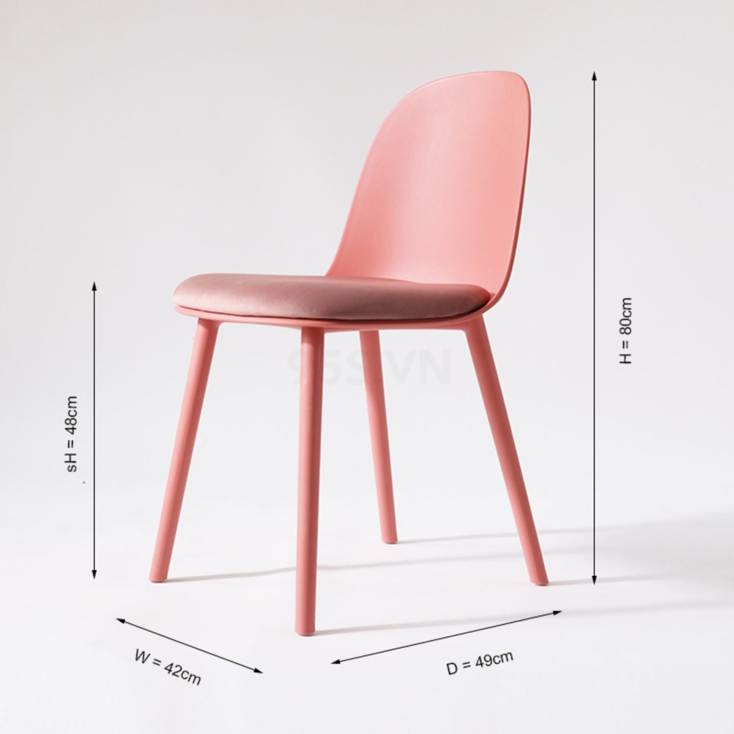 Ghế Ăn Cafe Nhựa Đúc Nệm Nỉ Nhiều Màu LAURA