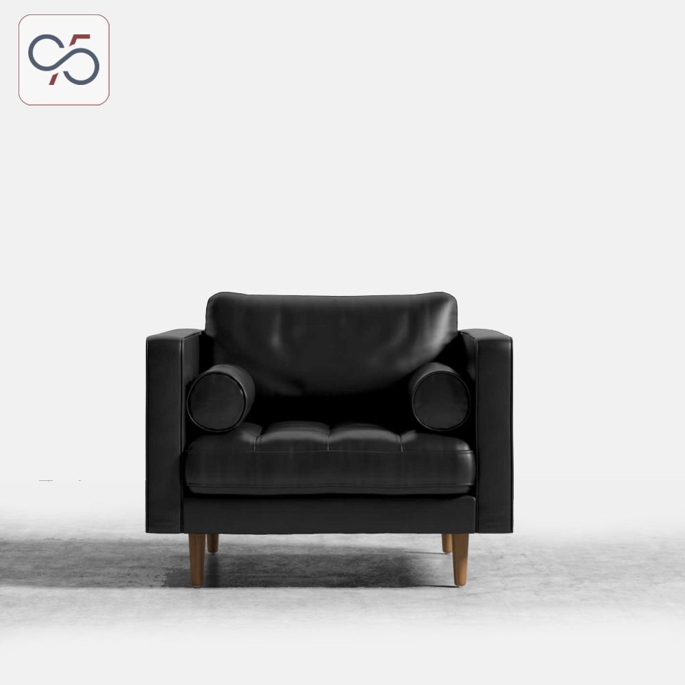 Sofa đơn LUCA Armchair bọc da phong cách Ý italia