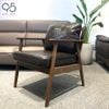 Yoshino armchair - Sofa gỗ đơn nệm ngồi bọc da