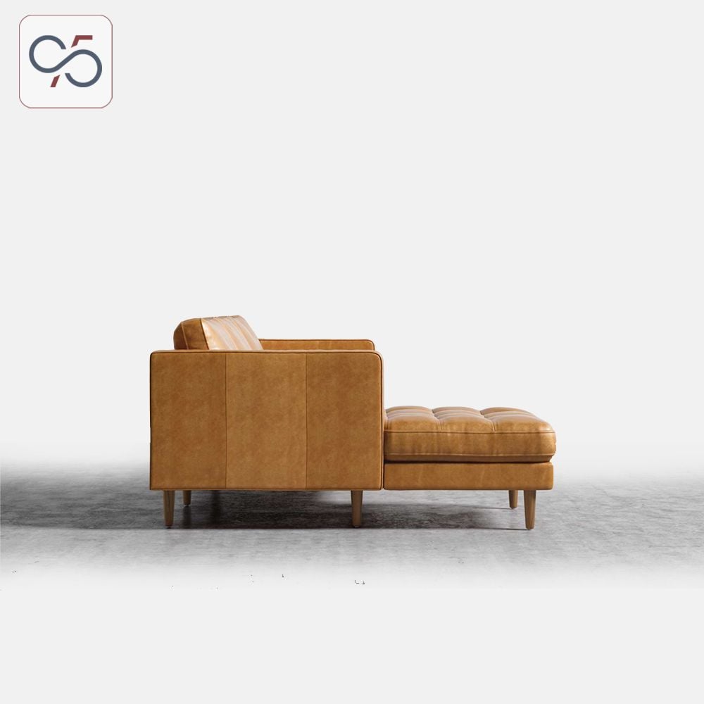 Sofa LUCA góc chữ L bọc da phong cách Ý italia