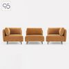 Sofa Modular AVOCA bọc nỉ màu cam chân sắt