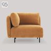 Sofa Modular AVOCA bọc nỉ màu cam chân sắt
