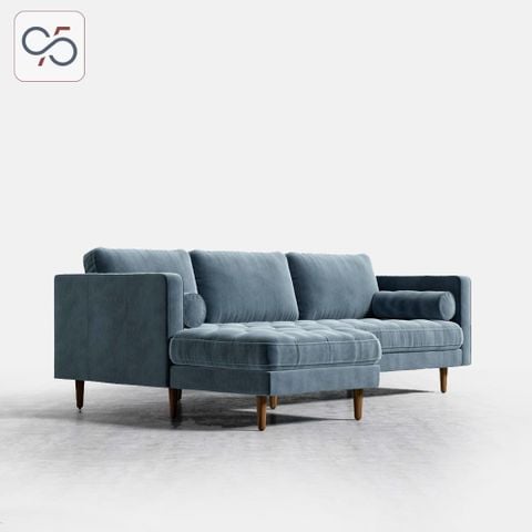 Sofa LUCA góc chữ L bọc vải nỉ phong cách Ý italia