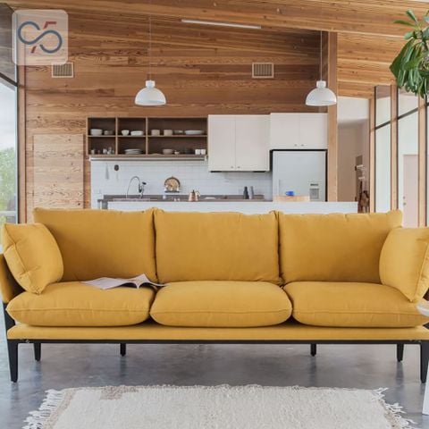 THE FLOYD sofa văng bọc vải nỉ chân sắt hiện đại