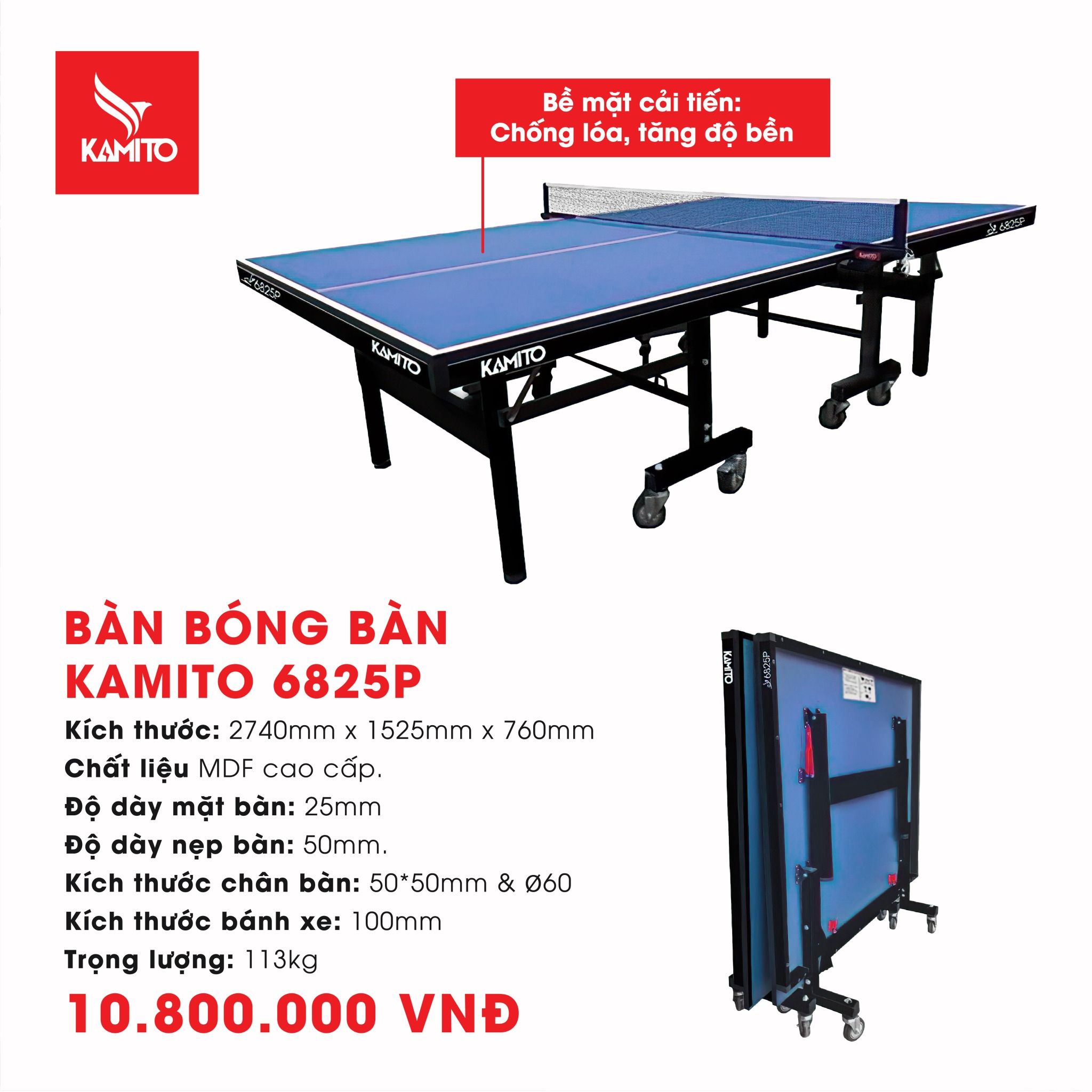  BÀN BÓNG BÀN KAMITO 6825P 