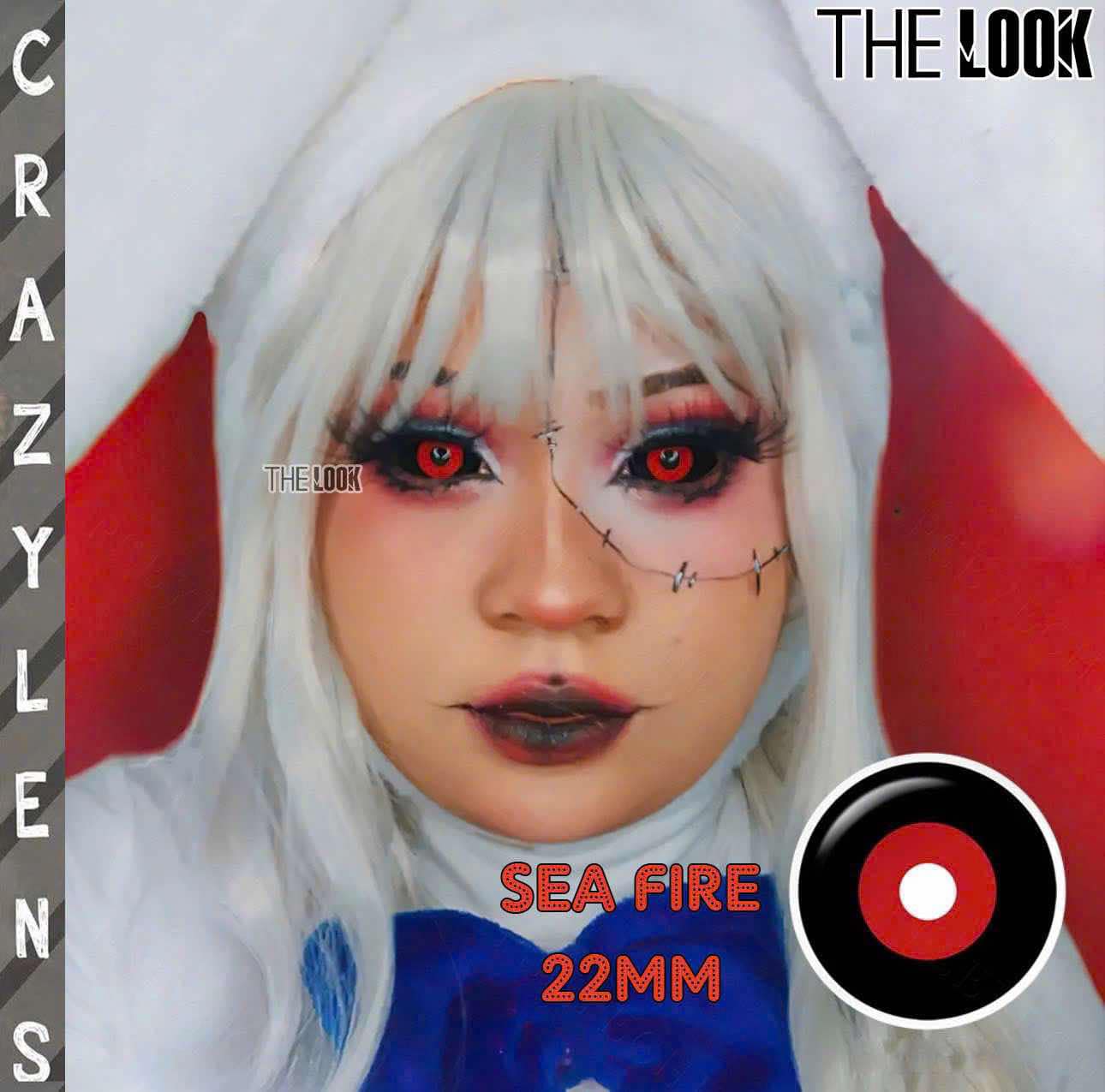 KÍNH ÁP TRÒNG CRAZY LENS 22mm ( Loại to) - Sea Fire