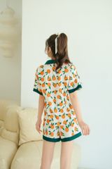 Pijama ngắn Lụa gấm Orange Silk Py Set