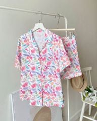 Pijama ngắn Lụa gấm Gina Py Set