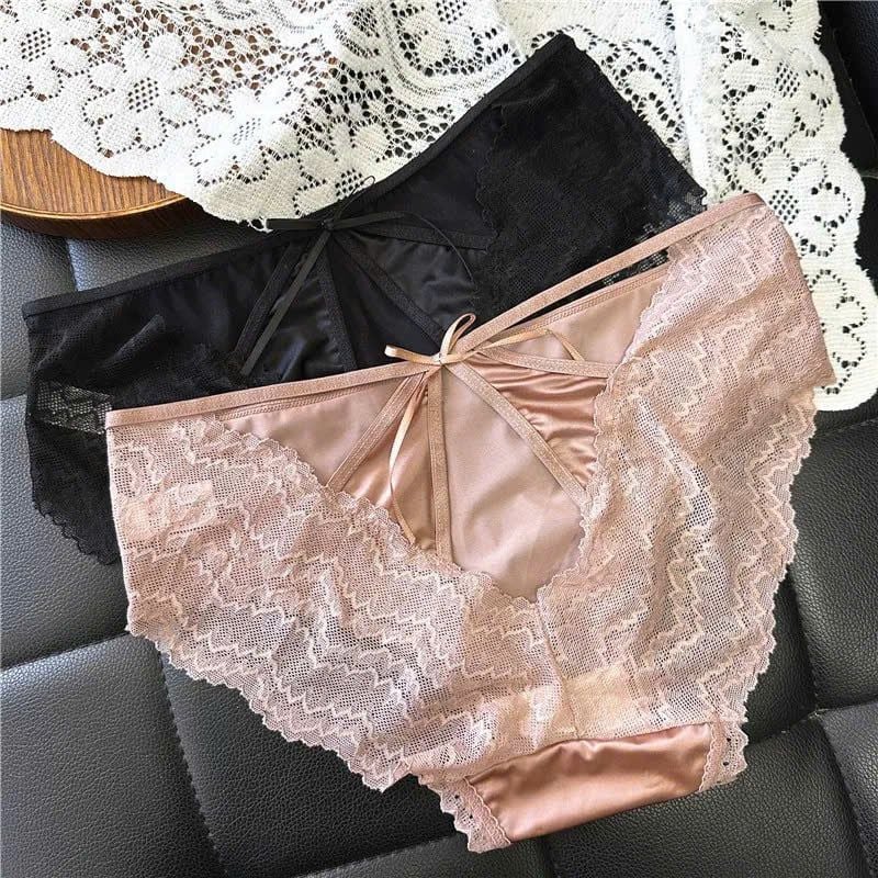 Quần lót su lạnh phối ren cutout P036