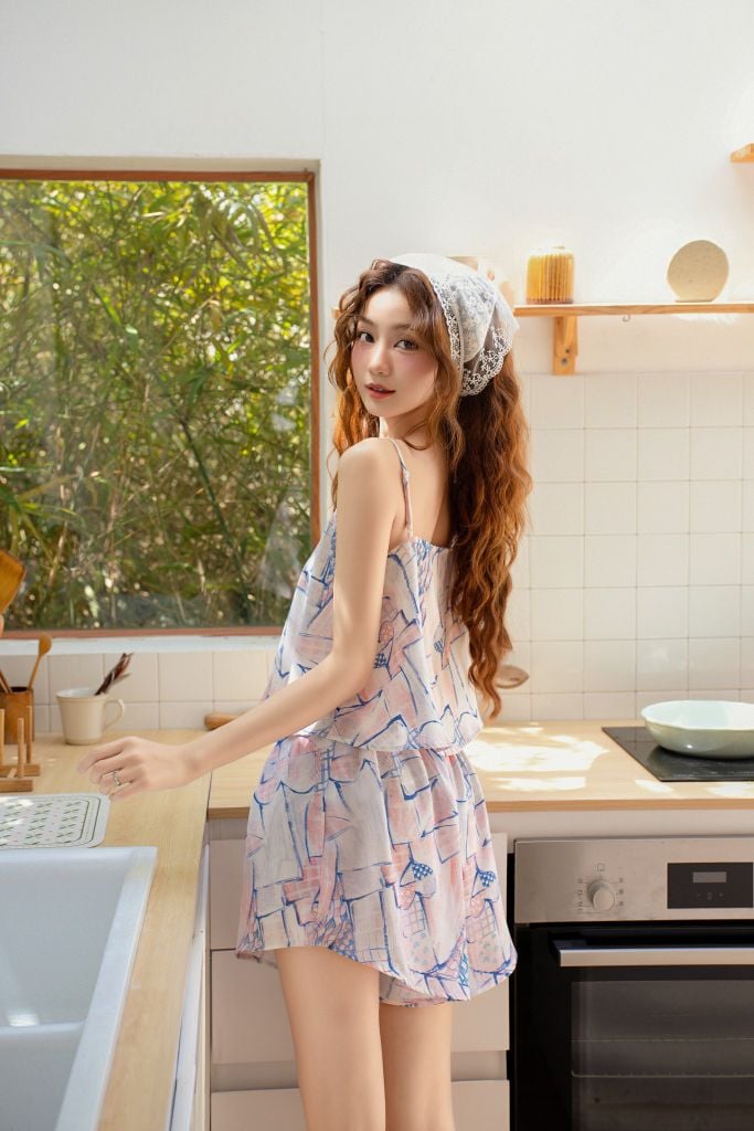Đồ bộ 2 dây Glowie Straps Set in Skyblush