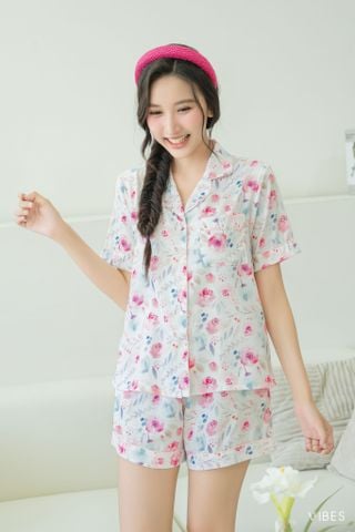 Pijama ngắn Lụa gấm Rose Py Set