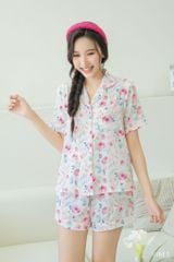 Pijama ngắn Lụa gấm Rose Py Set