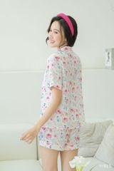 Pijama ngắn Lụa gấm Rose Py Set