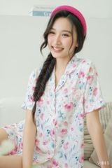 Pijama ngắn Lụa gấm Rose Py Set