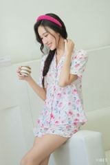 Pijama ngắn Lụa gấm Rose Py Set